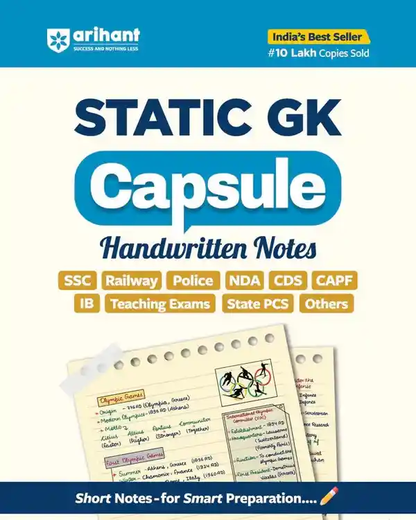 2026 Static GK Capsule Handwritten Notes for cgpsc, vyapam exam by Arihant