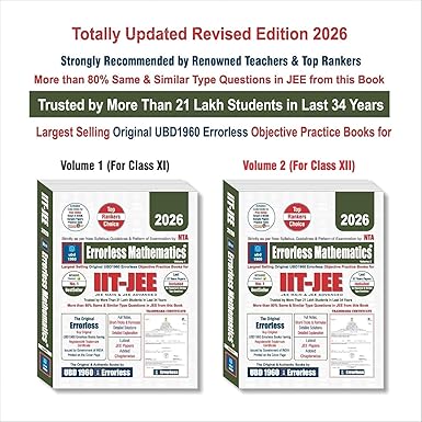 UBD1960 Errorless Mathematics for IIT-JEE (MAIN & ADVANCED) as per NTA (Paperback+Smart E-book)Updated New Edition 2026 (2 volumes)