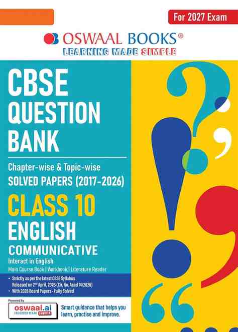 CBSE Class 10 English Communicative Question Bank | Chapter & Topic-wise Solved Papers (2017–2026) | Based on Latest Syllabus (April 2026) | Includes 2026 Papers | | For 2027 Exam