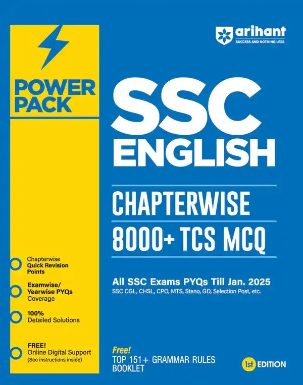 Arihant Power Pack SSC English Chapterwise 8000 + TCS MCQ