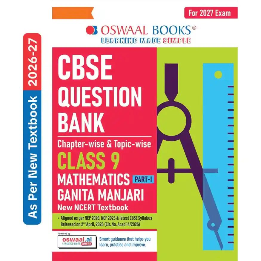 Oswaal CBSE Question Bank Class 9 Mathematics Part 1 (Ganita Manjari) | Chapter-wise & Topic-wise Solved Papers | New NCERT Textbook | For 2027 Exam
