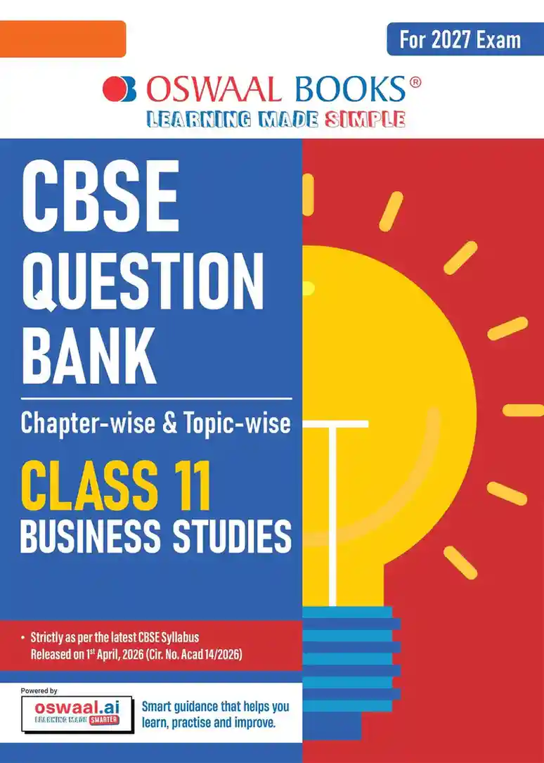 Oswaal CBSE Question Bank Class 11 Business Studies Chapter-wise & Topic-wise (For 2027 Exam) | Latest CBSE Syllabus 2026-27