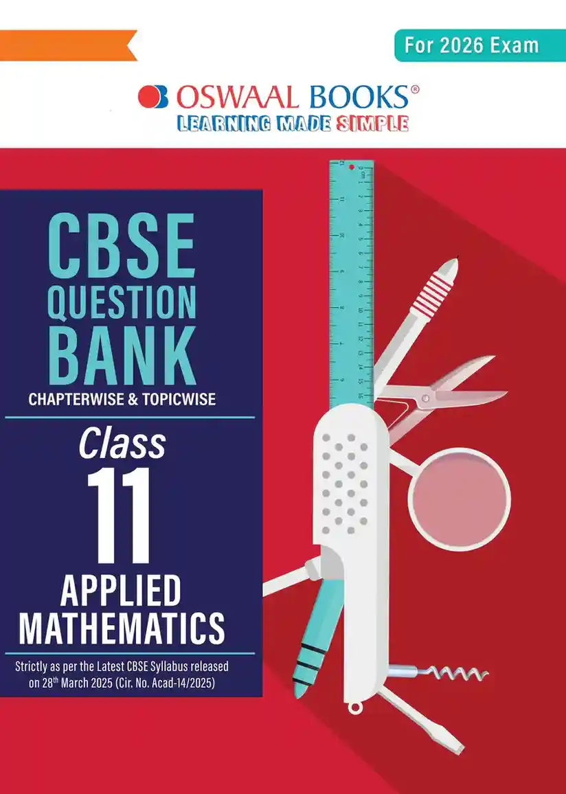 Oswaal Class 11 Applied Mathematics CBS Question Bank Chapter-wise & Topic-wise (For 2026 Exam) | Latest CBSE Syllabus 2025-26